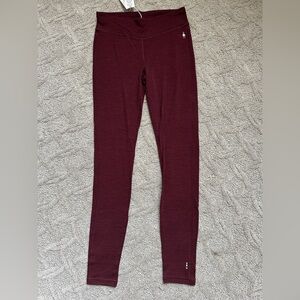 Smartwool Base Layer Thermal Merino Legging - size Medium - Black Cherry Heather